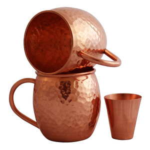 Tasses à Moscow Mule en cuivre martelé, 100 % cuivre pur, fabrication indienne, très demandées - Product Image 1