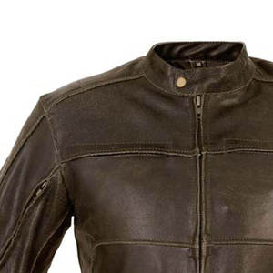 Blouson de moto en cuir unisexe coupe-vent style course équipement de protection moto service OEM toutes saisons - Product Image 5