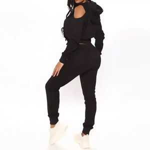 Conjunto Deportivo de Sudadera con Capucha y Pantalones de Chándal para Mujer, Tallas Grandes, 100% Algodón, Grueso, Transpirable, Estampado, para Invierno, Personalizado OEM - Product Image 5