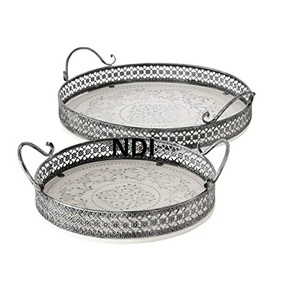 ถาดไม้วอลนัททรงกลมสำหรับใส่อาหารเช้าโต๊ะรับประทานอาหารในบ้านถาดเสิร์ฟอาหาร - Product Image 6