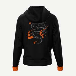 เสื้อฮู้ดแบบสวมหัวแฟชั่นแนวสตรีทของผู้ชายเสื้อมีฮู้ดคอตตอน100% ลายมังกรพิมพ์ซับลิเมชันวัสดุขนแกะมีฮู้ดคอปก - Product Image 2