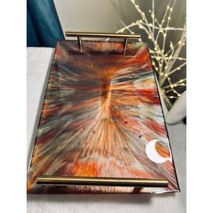 Nueva bandeja de servicio única de madera y resina de una sola pieza con tamaño redondo y personalizado a precios muy extremos - Product Image 3