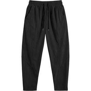 Pantalon en toile de lin/coton décontracté pour hommes avec cordon de serrage taille moyenne coupe ample écologique et respirant - Product Image 3