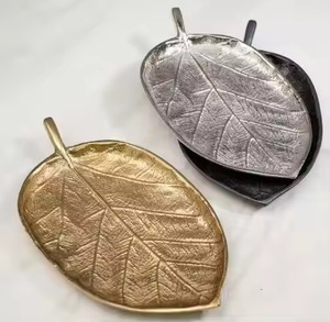 Aluminium Art Deco Rectangle Tray Twin Tone Finish Metal Handicraft for Tabletop Display Living Room <b>Decor</b> Wedding Centerpiece - Product Image 5