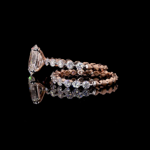 Anillo de Compromiso con Diamante Ovalado de 2.50 Quilates Cultivado en Laboratorio, con Banda Trenzada y Certificado IGI, para Mujer, en Oro Rosa - Product Image 2