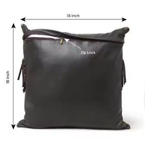 ปลอกหมอนอิงหนังสีเขียวเป็ดและชมพูโลโก้ตามสั่ง - Product Image 3
