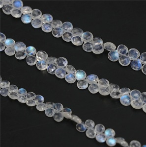 Cuentas Facetadas Blancas en Forma de Corazón para la Elaboración de Joyería, Hilo Completo de 8 Pulgadas - Product Image 4