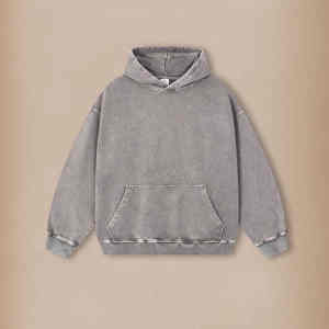 Pull à capuche personnalisé pour hommes en éponge française 450 Gsm Vintage Acid Faded Washed DTG sérigraphie strass cristal 100% coton - Product Image 2