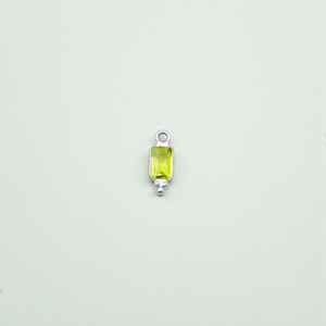 Charm de Piedra Preciosa de Peridoto Rectangular de Cuarzo de Alta Calidad, Plata de Ley para Fabricación de Joyería Minimalista, Venta al por Mayor de Fábrica - Product Image 1