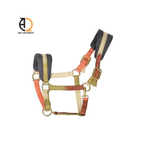 Licol de course équestre en nylon de haute qualité avec accessoire en cuir imprimé, style fabricant, corde élégante - Product Image 1