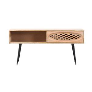 Table basse moderne en bois de manguier sculpté CNC et en fer, écologique, durable, meubles de bureau à domicile - Product Image 2