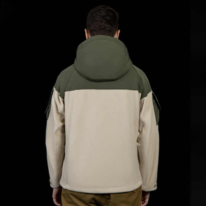 Veste coupe-vent d'hiver en polaire respirante en toile avec col montant et fermeture à glissière pour hommes de grande taille en peau de vache - Product Image 3