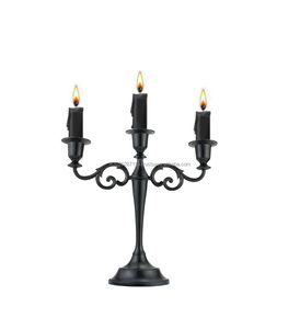 Candelabro de metal pulido negro para el centro de mesa de decoración del hogar y velas de cena romántica con atractivo de diseño clásico - Product Image 6