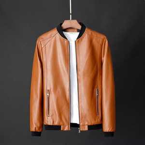 Chaquetas de cuero para hombre de talla grande de invierno, chaqueta informal de piel sintética con cremallera de Color sólido para hombre - Product Image 4
