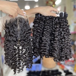 Extensiones de cabello con envío directo de vendedor al por mayor doble trama cruda vietnamita rizado Remy virgen cutícula suelta onda profunda 100g - Product Image 3