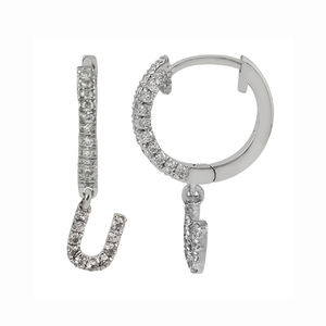 Boucles d'oreilles créoles élégantes pour femmes, rhodiées, argent sterling 925, grenat naturel, pierre précieuse, lettre G, cadeau pour anniversaire ou fête - Product Image 6