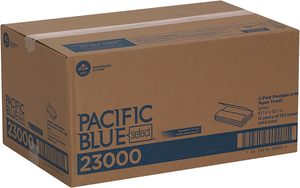 Serviettes en papier Pacific Blue Select Premium C-Fold 2 plis, blanches, largeur pliée 3,6 po, 120 serviettes/paquet, 12 paquets/caisse (23000) - Product Image 6