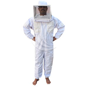 Semi Ventilated Beekeeping <b>Suit</b> with Mesh Veil <b>Full</b> <b>Body</b> Anti-Sting Coverall For Apiary Safety Ideal For Bee Farm - Product Image 1