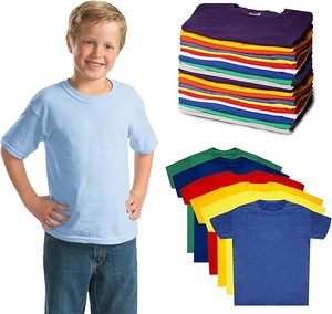 Camisetas de algodón para niños a granel, camisetas unisex para niños al por mayor, paquetes de camisetas ligeras para niños, niñas, hombres, estampado informal frontal - Product Image 1