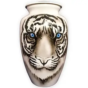 Gefährliche Tiger-Cremationsurne amerikanischer Stil meist nachgefragte bedruckte Tierdesign-Urnen für Haustiere und Erwachsene Beerdigungsanlage