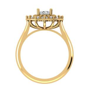 Anillo Halo Floral Vintage con un Diamante Ovalado Cultivado en Laboratorio, Engastado en Oro Amarillo Fino de 10K, Clásico y Personalizable para Mujer - Product Image 4