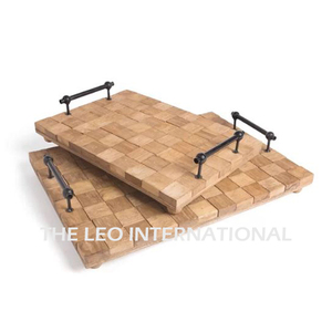 Poignée en aluminium marbré Forme ronde Plateau de service plaqué or Style fantaisie Vente à chaud Excellente qualité - Product Image 4