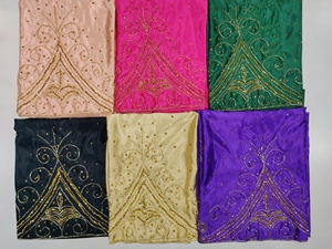 สินค้ามาใหม่ ผ้าซาติน Gorgura 100% งานฝีมือแบบคลาสสิก ประดับด้วยงานหินลายดอกไม้ ดีไซน์หรูหรา เนื้อผ้าหนา เหมาะสำหรับงานปาร์ตี้ - Product Image 3