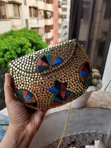 กระเป๋าคลัทช์ลายโมเสกโลหะงานหัตถกรรมอินเดียสำหรับผู้หญิงกระเป๋าถือปาร์ตี้หลากสีแฟชั่นสำหรับอินเดีย B2B ส่งออก - Product Image 3