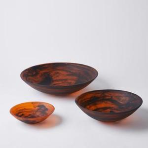 Juego de 3 cuencos de servicio de resina marrón de diseño hecho a mano puro con tamaño y forma personalizados al mejor costo - Product Image 1