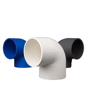 Raccords coudés à 90 degrés en <span class=keywords><strong>PVC</strong></span> de haute qualité pour l'alimentation en eau, épaissis, <span class=keywords><strong>blanc</strong></span>/gris bleu, lisses, vente en gros - Product Image 2