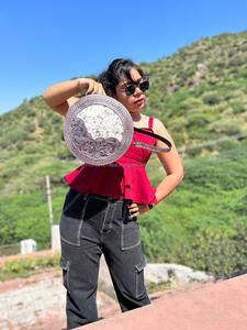 Nouveau Style occidental usiné peau de vache fourrure cuir cantine sac à main usiné forme ronde sac à main femmes usiné cuir épaule sac à bandoulière - Product Image 3