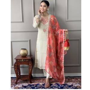 Las mujeres de excelente calidad visten Kurti con Dupatta y Palazzo a juego para ropa informal y de fiesta disponible a precios al por mayor - Product Image 1