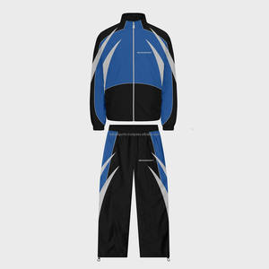 Survêtement coupe-vent en nylon avec logo personnalisé pour hommes, ensemble deux pièces respirant avec fonction coupe-vent, veste grande taille - Product Image 2