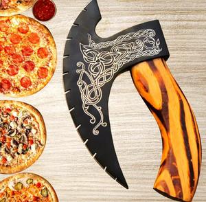 Hot Bán Chất Lượng Cao Tay Giả Mạo Thép Carbon Cao Bánh Pizza Cắt Khắc Viking Rìu Thiết Kế Dễ Dàng Cắt DIY Da Vỏ Bọc - Product Image 2