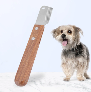 Cuchillo pelador profesional para perros para el cuidado de mascotas Border Terrier con mango de madera Todo tipo de cuchillos peladores están disponibles - Product Image 4