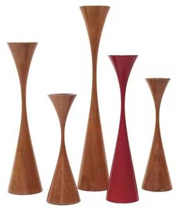 Candelabros de madera de abedul natural Juego de 2 candelabros de madera decorativos en forma de corazón Portavelas de madera - Product Image 3