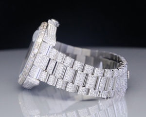 Reloj Moissanite de lujo más vendido con pantalla analógica con logotipo personalizado VVS Clarity Diamond Precio al por mayor Iced out - Product Image 3