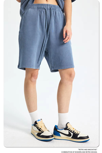 Shorts de sport décontractés pour hommes à séchage rapide, taille élastique, poches, tissu en toile, taille mi-haute, logo tricoté, service OEM, short cargo - Product Image 3