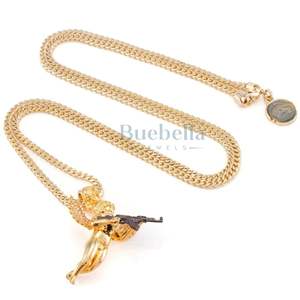 Collar con colgante de oro de Arcángel de Represalia con diseño de guerrero espiritual helado Colgantes y dijes de moissanita de hip hop en negrita - Product Image 3