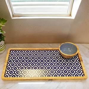 Plateaux en bois Art Déco pour fruits et café, pour les mariages, les cuisines, les salons, les salles de bain, comme vaisselle multifonctionnelle - Product Image 2