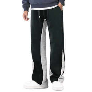 กางเกงวิ่งผู้ชายผ้าฝ้ายย้อมสีล้วนกันลมมีเชือกผูกกลางแจ้งกันลม - Product Image 1