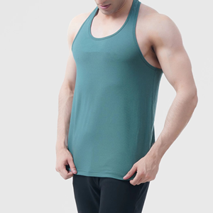 Camiseta Deportiva de Tirantes para Hombre, Personalizada al por Mayor, de Algodón Blanco, sin Costuras, para Fitness, Culturismo, Entrenamiento, Gimnasio - Product Image 2