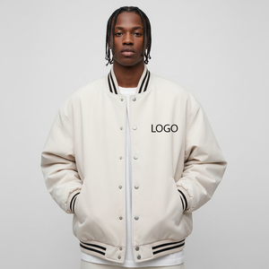 Blouson Bomber Homme Personnalisé de Haute Qualité avec Broderie Chenille sur le Devant, Coupe Oversize, Style Letterman, Hiver, Long, Imperméable, Coupe-Vent, à Capuche - Product Image 1