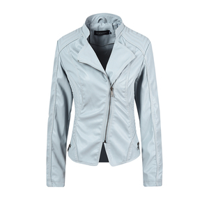 Chaqueta de motorista de cuero real OEM para mujer, abrigo de piel de oveja estilo motocicleta de invierno ajustado personalizado, venta directa de fábrica - Product Image 4