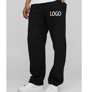 กางเกงสเวตแพนท์ผ้าฝ้ายสั่งทำพิเศษสำหรับผู้ชาย สไตล์สปอร์ตแคชชวล ตกแต่งด้วยแพทช์ปัก  ผ้าหนา สีดำ สตรีทแวร์ ฮิปฮอป แฟชั่น - Product Image 1