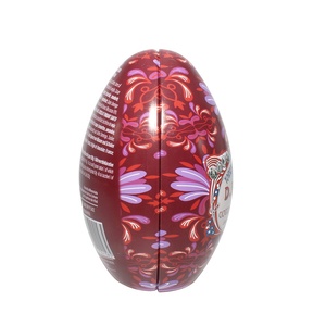 S Custom Red Tinplate Goose Egg Shape Box Model G9801 Custom Logo for Snack Lollipop Baby Food Candy <b>Chocolate</b> - Product Image 2