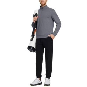 Custom Logo Polyester Fleece Breathable Quick Dry <b>Men's</b> Long Sleeve <b>Half</b> <b>Zip</b> <b>Sweatshirt</b> Autumn Sport Golf Wear Garment Dyed - Product Image 2