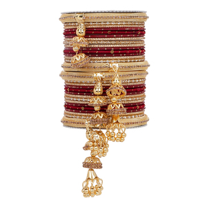 Ensemble de bracelets traditionnels élégants en velours recouvert de strass Kundan, tendance, classique, pour mariages, occasions spéciales, légers - Product Image 1