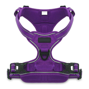 Durable <b>Dog</b> Harness Handle Adjustable Nylon Pet Harness Soft Padding Solid Pattern Reflective Chest Vest for Outdoor Training - Product Image 3