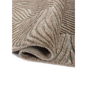 พรมขนสัตว์ถักมือสีเบจและสีน้ำตาลลายดอกไม้ สำหรับห้องนั่งเล่น ใช้ในบ้าน สำหรับทางเข้าบ้านและห้องนอน รุ่น Aiwz-1005 - Product Image 2